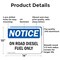 Signmission On Road Diesel Fuel Only OSHA Notice Sign, Aluminum, 14in W x 10in L, 2PK OS-2PACK-NS-A-1014-L-16290 - alternate 6